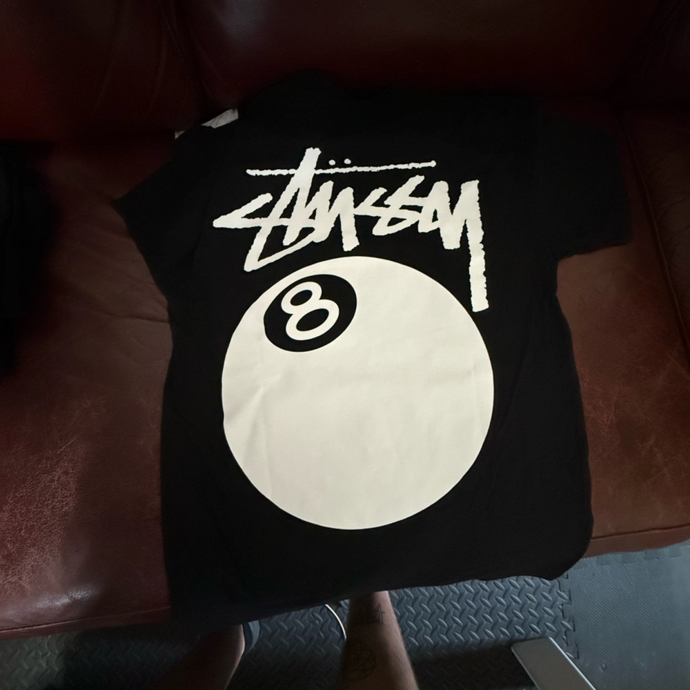 Black T-Shirt with White 8-Ball Graphic